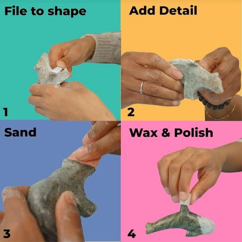 مجموعة Ocean Set Studiostone Creative Soap stone نحت الحجر DIY فنون الحرف اليدوية عدة الأطفال الكبار in Kuwait