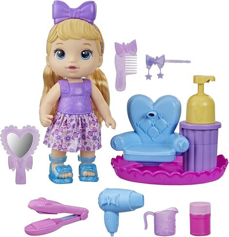 Baby Alive Sudsy Styling Doll, Blonde Hair, 12-Inch, Salon Chair, Toys for 3 Years and Up in Saudi Arabia