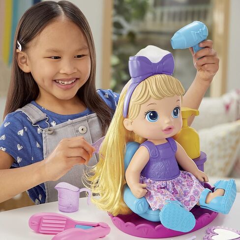 Baby Alive Sudsy Styling Doll, Blonde Hair, 12-Inch, Salon Chair, Toys for 3 Years and Up in Saudi Arabia