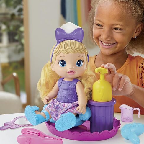 Baby Alive Sudsy Styling Doll, Blonde Hair, 12-Inch, Salon Chair, Toys for 3 Years and Up in Saudi Arabia