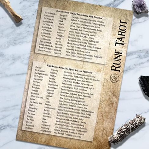 Caspian Enterprise Tarot Card Reading Quick Reference Meanings Sheet Two-Sided 8.5 x 5.5-inch Laminated Guide, Manifestation Spiritual Meaning Guidebook (1 pcs) in Kuwait