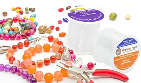 Mandala Crafts Crystal String Transparent 1mm Elastic Cord for Jewelry Making - 65 YDs Stretchy Elastic String Beading Cord - Elastic Bracelet String for Bracelet Making in Saudi Arabia