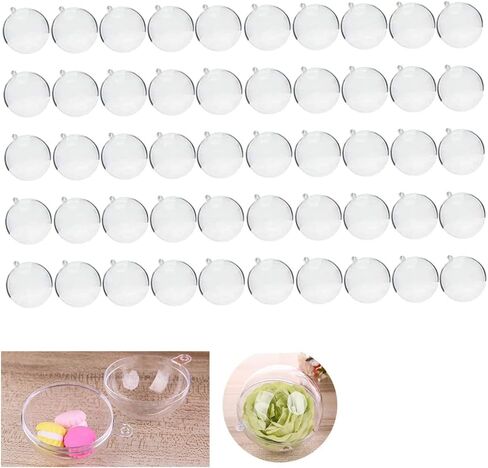 YXQ Bath Bomb Molds Shells 40mm/1.6'' Clear Plastic DIY Crafting Making Molds Ball Ornament DIY Molding Balls Kit for DIY Christmas Tree Decoration,Wedding Party Decor Pack of 20 in Kuwait