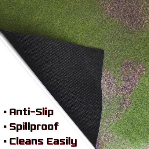 Stratagem 6' x 4' Open Field Grass Terrain Neoprene Tabletop Battlemat with 1.25" Hex Grid and Carrying Case in Kuwait