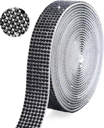 JODEILIY شرائط شريطية من حجر الراين الكريستالي الأرجواني ذاتية اللصق، 7 صفوف من 4 ياردات ملصق من حجر الراين الماسي مع حجر الراين 2 مم للحرف اليدوية، الزفاف، حفلة عيد الميلاد (أرجواني) in Kuwait