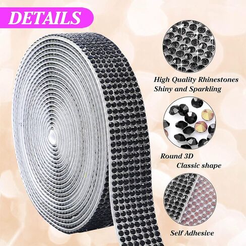 JODEILIY شرائط شريطية من حجر الراين الكريستالي الأرجواني ذاتية اللصق، 7 صفوف من 4 ياردات ملصق من حجر الراين الماسي مع حجر الراين 2 مم للحرف اليدوية، الزفاف، حفلة عيد الميلاد (أرجواني) in Kuwait