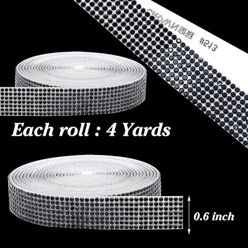 JODEILIY شرائط شريطية من حجر الراين الكريستالي الأرجواني ذاتية اللصق، 7 صفوف من 4 ياردات ملصق من حجر الراين الماسي مع حجر الراين 2 مم للحرف اليدوية، الزفاف، حفلة عيد الميلاد (أرجواني) in Kuwait