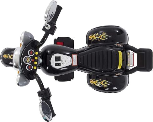 لعبة ركوب الدراجة النارية للأطفال - مروحية ذات 3 عجلات مع مصابيح خلفية وأمامية - دراجة نارية تعمل بالبطارية للأطفال من عمر 3 إلى 5 سنوات من ليل رايدر (أسود) in Kuwait