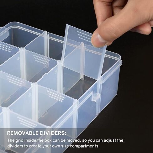 BTremary 15 Grids Clear Plastic Storage Box with Compartment, Craft Organizers and Storage, Transparent Jewelry Storage Box, Small Parts Organizer for Sewing Bead Washi Tape Thread in Saudi Arabia