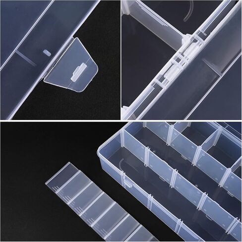 BTremary 15 Grids Clear Plastic Storage Box with Compartment, Craft Organizers and Storage, Transparent Jewelry Storage Box, Small Parts Organizer for Sewing Bead Washi Tape Thread in Saudi Arabia