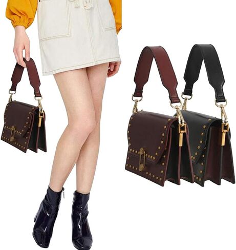 Short Unadjustable Replacement Strap Handbags Strap Shoulder Strap PU Leather Strap for Handbags Purse Bag Strap (Black) in Saudi Arabia