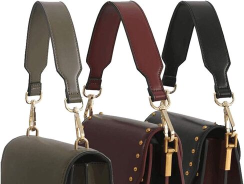 Short Unadjustable Replacement Strap Handbags Strap Shoulder Strap PU Leather Strap for Handbags Purse Bag Strap (Black) in Saudi Arabia