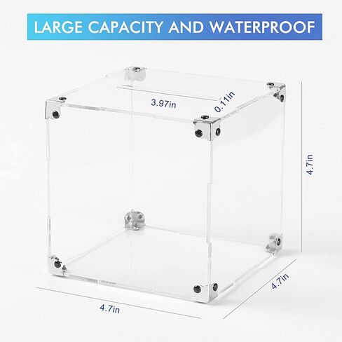 حصالة بيجي للاطفال مع حشية للحماية، وعاء حصالة من الاكريليك الشفاف لتوفير المال للنقود والعملات المعدنية، حصالة بيجي بنك للاولاد والبنات والبالغين (4.7 × 4.7 × 4.7 انش) in Kuwait