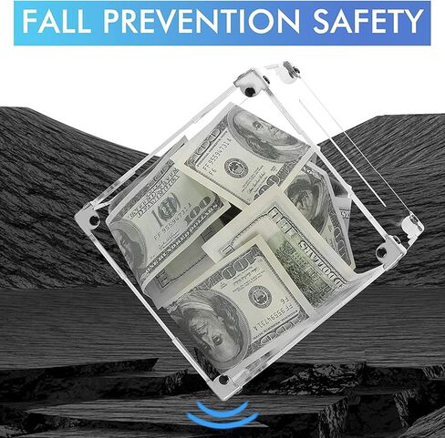 حصالة بيجي للاطفال مع حشية للحماية، وعاء حصالة من الاكريليك الشفاف لتوفير المال للنقود والعملات المعدنية، حصالة بيجي بنك للاولاد والبنات والبالغين (4.7 × 4.7 × 4.7 انش) in Kuwait