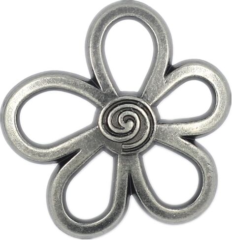 Bezelry 12 Pieces Flower Contour Metal Shank Buttons. 21mm (13/16 inch) (Gray Silver) in Saudi Arabia