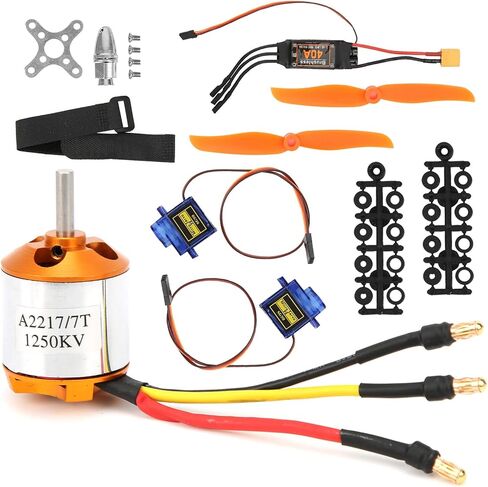 RC Helicopter Motor Kit, 2217 KV1250 Motor 8060 Propeller Steering Engine 40A XT60 ESC for RC Helicopter in Saudi Arabia