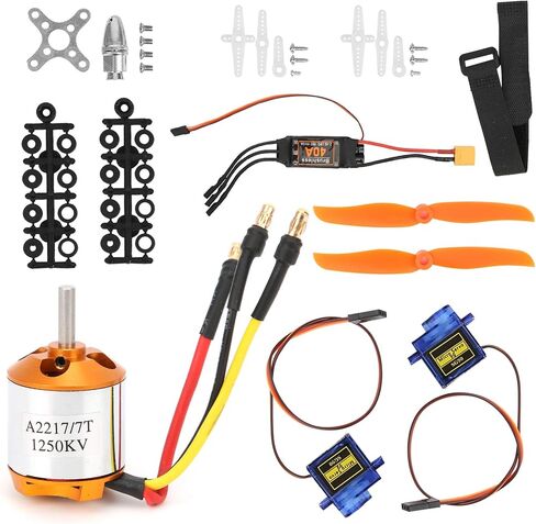 RC Helicopter Motor Kit, 2217 KV1250 Motor 8060 Propeller Steering Engine 40A XT60 ESC for RC Helicopter in Saudi Arabia