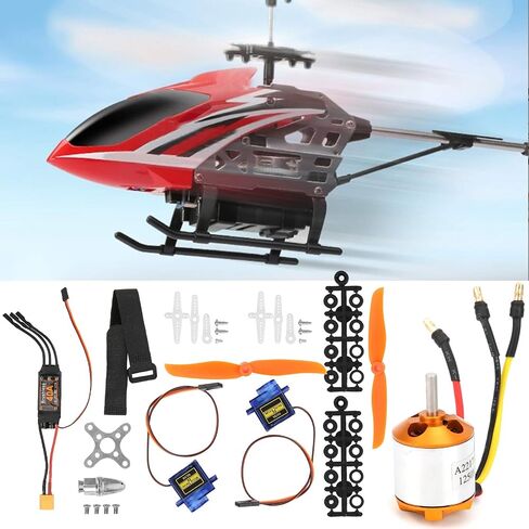 RC Helicopter Motor Kit, 2217 KV1250 Motor 8060 Propeller Steering Engine 40A XT60 ESC for RC Helicopter in Saudi Arabia
