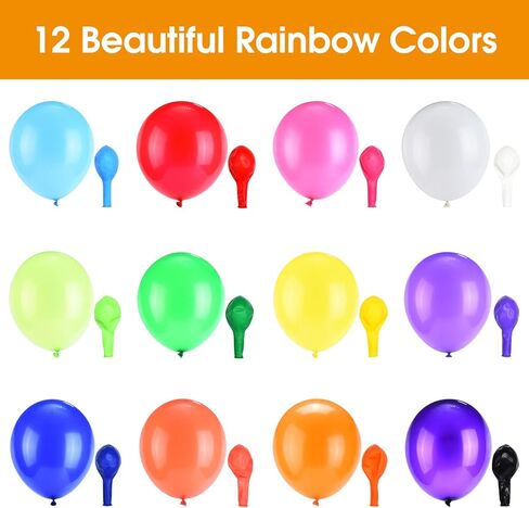 Balloons Rainbow Set, NuLink 120 Pack Assorted Colors 12 Inches Latex Balloons, Party Balloon, Balloons for Party, Colorful Balloons, Multicolor Balloons, Assorted Balloons in Kuwait