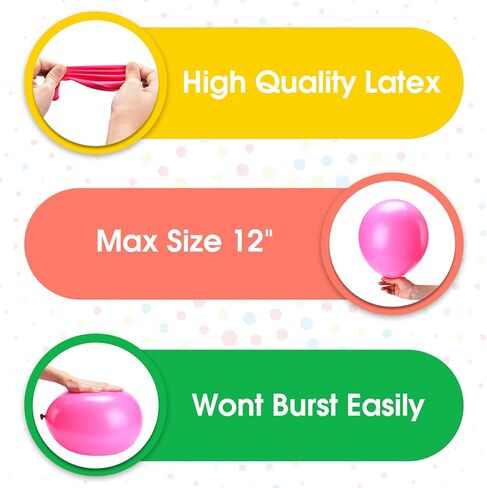 Balloons Rainbow Set, NuLink 120 Pack Assorted Colors 12 Inches Latex Balloons, Party Balloon, Balloons for Party, Colorful Balloons, Multicolor Balloons, Assorted Balloons in Kuwait