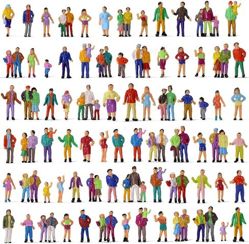P100W 100pcs 1:87 Painted Figures HO Scale Standing People Assorted Poses Model Trains in Saudi Arabia