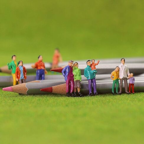 P100W 100pcs 1:87 Painted Figures HO Scale Standing People Assorted Poses Model Trains in Saudi Arabia