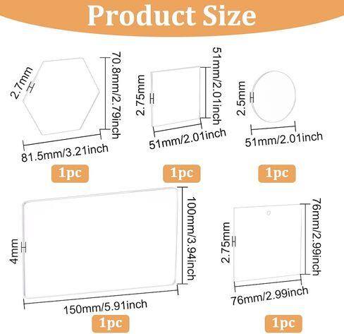 مكعبات ختم أكريليك من BENECREAT مكونة من 5 أنماط، أدوات ختم واضحة كتل طوابع زخرفية لصنع بطاقات القصاصات بنفسك in Kuwait