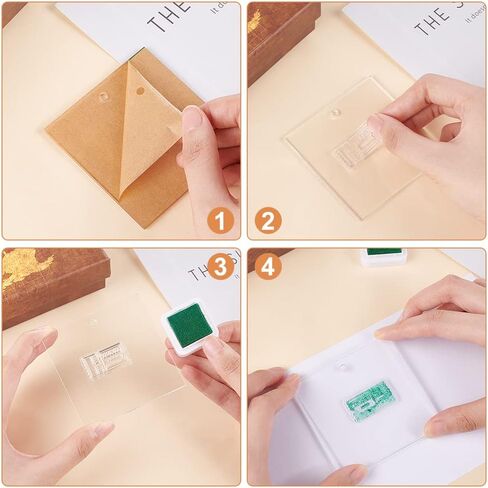 مكعبات ختم أكريليك من BENECREAT مكونة من 5 أنماط، أدوات ختم واضحة كتل طوابع زخرفية لصنع بطاقات القصاصات بنفسك in Kuwait