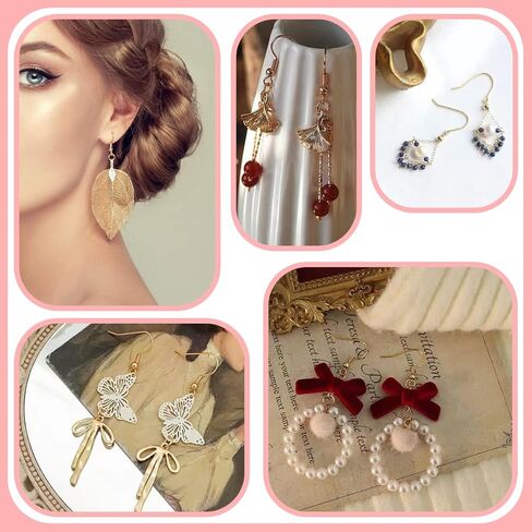 FANCY NOVA Gold Earring Hooks 120PCS, Hypoallergenic Stainless Steel Dangle Wires Fish for Jewelry Making, with Clear Backs and Jump Rings in Kuwait