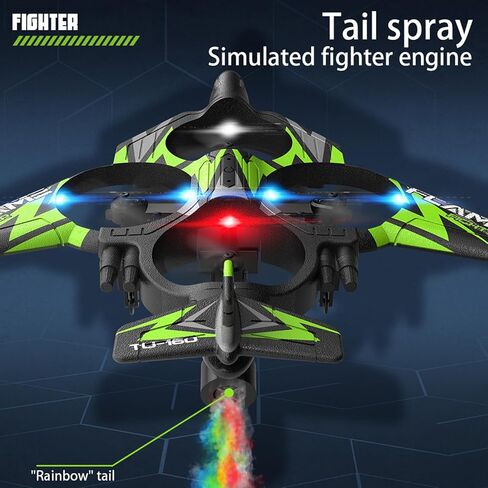 GoolRC RC Plane, 2.4GHz Remote Control Airplane, Foam RC Aircraft, RC Jet Fighter with 3D Flip, Gravity Sensing, Spray, LED Light, 2 Battery, Easy to Fly RC Glider for Kids & Adults in Saudi Arabia