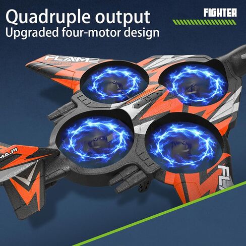 GoolRC RC Plane, 2.4GHz Remote Control Airplane, Foam RC Aircraft, RC Jet Fighter with 3D Flip, Gravity Sensing, Spray, LED Light, 2 Battery, Easy to Fly RC Glider for Kids & Adults in Saudi Arabia