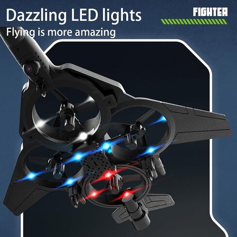 GoolRC RC Plane, 2.4GHz Remote Control Airplane, Foam RC Aircraft, RC Jet Fighter with 3D Flip, Gravity Sensing, Spray, LED Light, 2 Battery, Easy to Fly RC Glider for Kids & Adults in Saudi Arabia