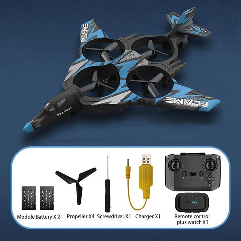 GoolRC RC Plane, 2.4GHz Remote Control Airplane, Foam RC Aircraft, RC Jet Fighter with 3D Flip, Gravity Sensing, Spray, LED Light, 2 Battery, Easy to Fly RC Glider for Kids & Adults in Saudi Arabia
