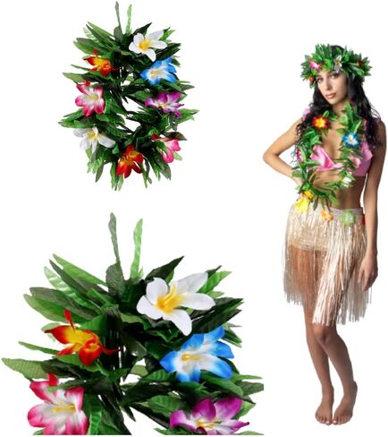 Party Expert 12 Pieces Floral Hawaiian Leis for Luau Party, 6 Matching Sets of Premium Hawaii Leis for Summer Party Favors, Hula Dancing and Tropical Luau Decorations in Kuwait