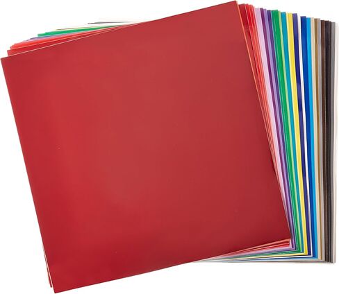 Vinyl Ease 30.48 سم × 30.48 سم 30 ورقة بألوان لامعة متنوعة من الفينيل اللاصق الدائم للكريكت والظلي والأبازيل، والمكرافت روبو وQuicKutz، وقاطع القطع الحرفية، والمصابيت، واللافتات - V0101 in Kuwait