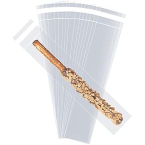 Yotelab Self Sealing Cellophane Bags, Pretzel Rod Bags, 2x10 Inch Clear Resealable Cellophane Bags Self Adhesive,100 Pcs