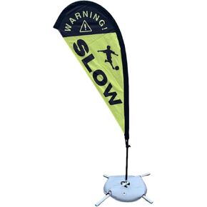 SLOW Teardrop Banner for Enhanced children Safety while Playing: High Visibility and free spinning technology for Wind-Resistance - Protect Children on Roads, Parks, and Playgrounds with Stability and Confidence! in Kuwait