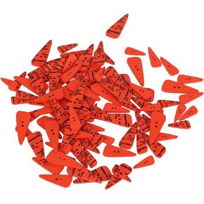 Carrot Nose Buttons, 100 Pcs 4 Sizes 21x8mm 25x10mm 30x12mm 35x15mm Christmas Wooden Buttons DIY Decoration Craft Tiny Buttons with 2 Holes for Crafting Sewing (Straight)