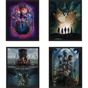 ملصقات بلاك بانثر واكاندا للأبد، مجموعة من 4 ملصقات فيلم واكاندا للأبد، ملصق واكاندا للأبد، ملصق بلاك بانثر الثاني، ملصق 2022 تكملة النمر الأسود (8 × 10) in Kuwait