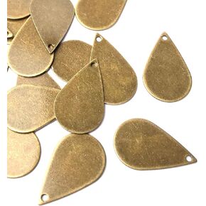 Premium Teardrop Blanks with Earring Hooks for Metal Stamping and Jewelry Making Teardrop Earrings for Women (7/8" 30 Pack, Brass | 20 Gauge )(Antique Red Copper ) in Kuwait