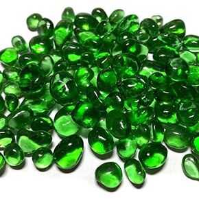 Green Glass Stones 1lb, Marbles, Pebbles, Glass Gems for Vases Fillers, Non-Toxic Smooth Glass Beads for Party Table Scatter, Aquarium Fillers, Gems Displaying in Kuwait