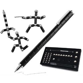 Toy Pen Set, Decompression Magnetic Metal Pen, Eliminate Pressure Fidget Toy,Multifunctional Deformable Magnet Writing PenGift for Kids or Friends(Black) in Saudi Arabia