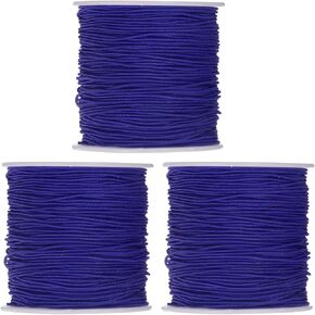 HARFINGTON 3pcs Elastic Beading Cord for Bracelet 1mm Dia 328ft Stretchy String Sturdy Elastic String for Jewelry Making, Necklaces, Beading, Blue