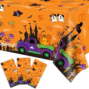Cartoon Mouse Halloween Party Decorations, 3Pcs Mouse Theme Halloween Boo Tablcloths Halloween Mouse Pumpkin Ghost Plastic Rectangle Table Cover for Boy Girl Halloween Birthday Party Table Decorations in Kuwait