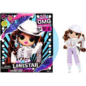 مضحك جداً. مفاجأة! دمية OMG Remix Lonestar Fashion، تشغل الموسيقى مع ملابس إضافية، 25 مفاجأة بما في ذلك الأحذية، وفرشاة الشعر، وحامل الدمية، ومجلة، وحزمة مشغل التسجيل - للفتيات من سن 4 سنوات فما فوق. in Kuwait