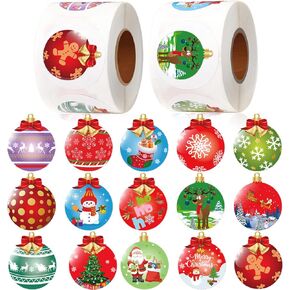 800 Pieces Roll Stickers Ornament 16 Designs Envelope Stickers Decorations for Christmas Party Classroom Decor Holiday Stickers Supplies in Kuwait