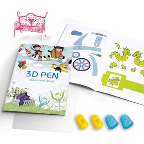 RIEOS 3D Printing Drawing Book, Reusable Colorful 40 Patterns Thick Paper Template with a Clear Plate, 3D Pen Painting Graffiti Template for Kids DIY Gifts in Saudi Arabia