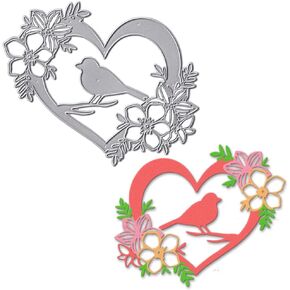 Hying Valentines Heart Flowers قطع يموت لصنع البطاقات وديكورات ألبوم الصور، الطيور يموت قطع زهرة الحب يموت قالب الاستنسل للحرف اليدوية سكرابوكينغ in Saudi Arabia