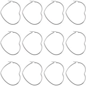 Cheriswelry Hoop Earrings 201 Stainless Steel Hoop Earring Geometric Hoop Earrings for Women DIY Earring Jewelry Making Crafts