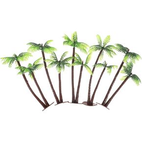 Veemoon 12Pcs Artificial Palm Tree Miniature Palm Tree Model Aquarium Plants Ornament Micro Landscape Scenery Model